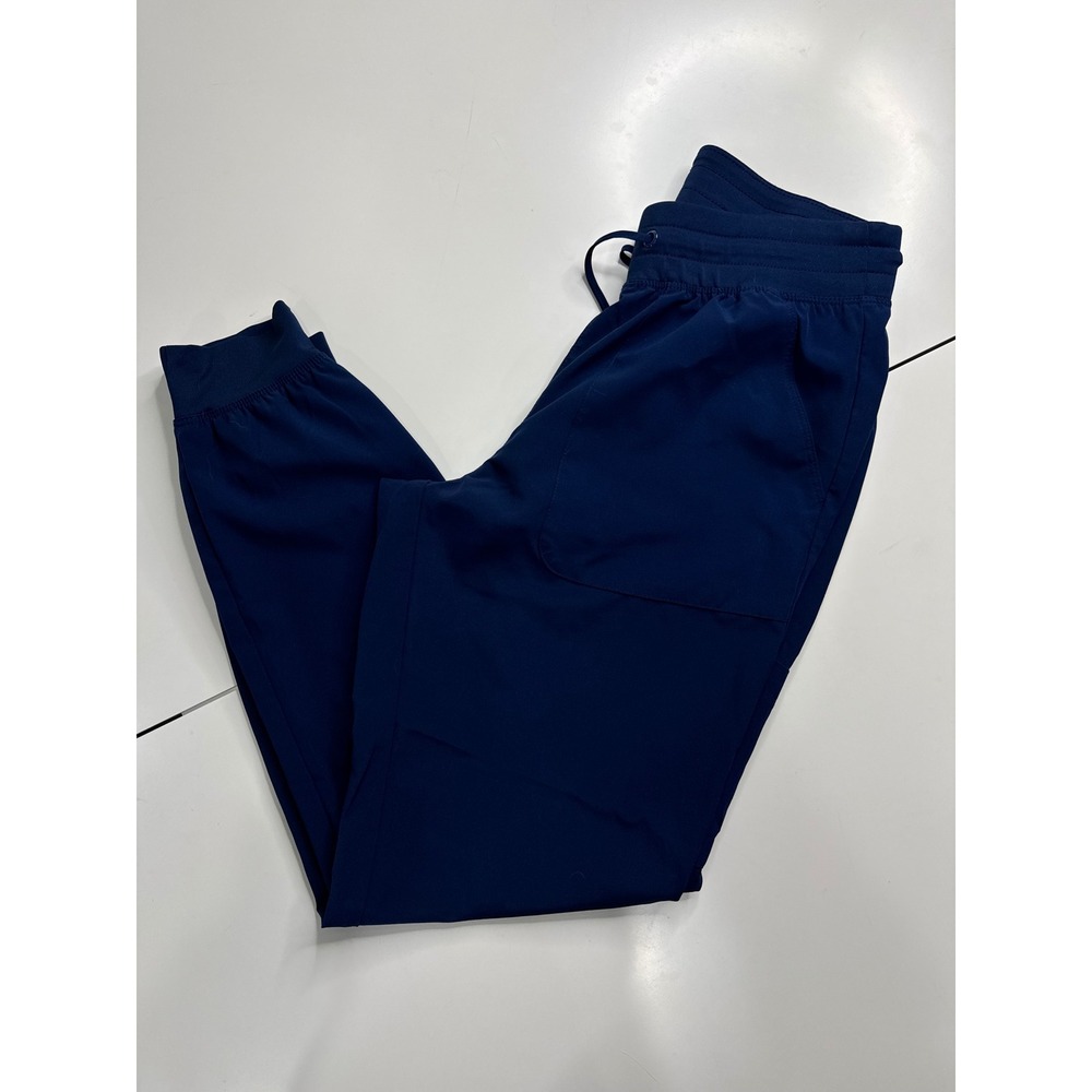 Maevn Navy Blue Scrub Jogger Pants Womens Small Elastic Waist Cargo Pockets